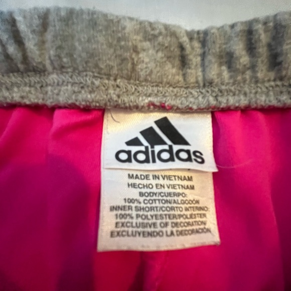 Adidas Girls 6X Skort 3 Stripe Pink Tennis Athletic Shorts Skirt Gray Leopard - Picture 2 of 4